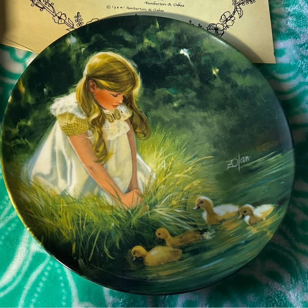 Pemberton & Oakes, Zolan  7.5” decorative plate. “Golden Moment” #7202A,  1984